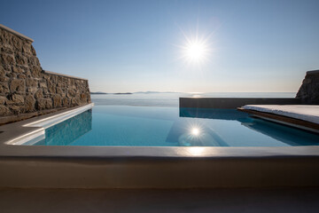 Pool view at Mykonos Island, Greece