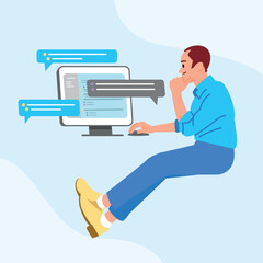 Enhancing Customer Engagement and Business Communication through Network Activity: Monitoring and Optimization for Global Content Sharing and Communication. A Vector Flat Illustration