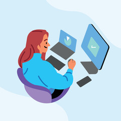 Enhancing Customer Engagement and Business Communication through Network Activity: Monitoring and Optimization for Global Content Sharing and Communication. A Vector Flat Illustration