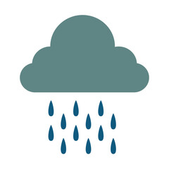 Rain Icon isolated on grey background Vector Illustration 