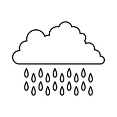 Cloud Rainly Line Vector Illustration Icon