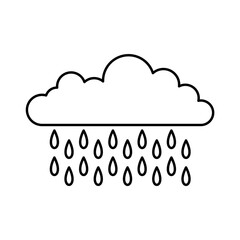 Cloud Rainly Line Vector Illustration Icon