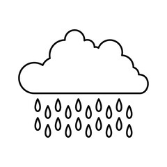 Cloud Rainly Line Vector Illustration Icon