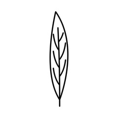 Leaf Lines Icon Vector Illustration 