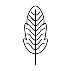 Leaf Lines Icon Vector Illustration 
