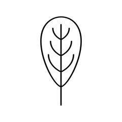 Leaf Lines Icon Vector Illustration 