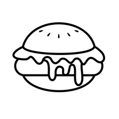 Burger Lines Vector Illustration 