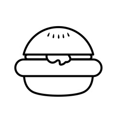 Burger Lines Vector Illustration 