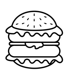 Burger Lines Vector Illustration 