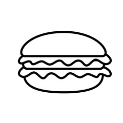 Burger Lines Vector Illustration 