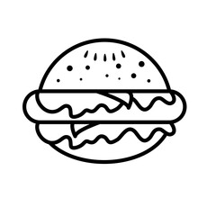 Burger Lines Vector Illustration 