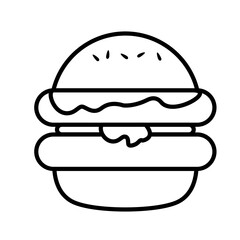 Burger Lines Vector Illustration 
