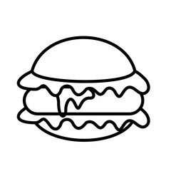 Burger Lines Vector Illustration 