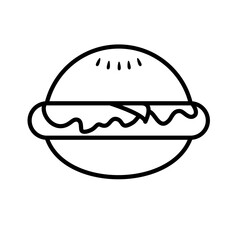 Burger Lines Vector Illustration 