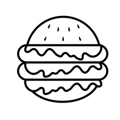 Burger Lines Vector Illustration 