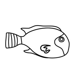 Lines Fish Vector Illustration Hand Drawn 