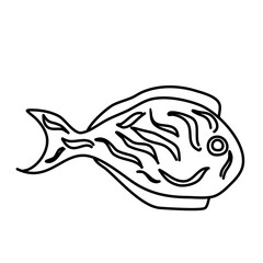 Lines Fish Vector Illustration Hand Drawn 