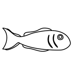 Lines Fish Vector Illustration Hand Drawn 