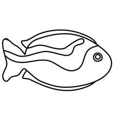 Lines Fish Vector Illustration Hand Drawn 