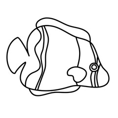 Lines Fish Vector Illustration Hand Drawn 