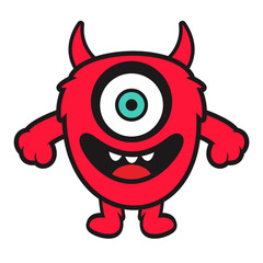 Cute Monster Vector Illustration 