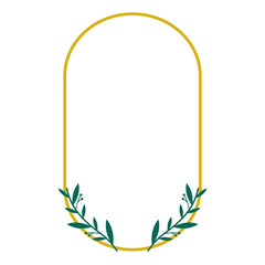 Obraz premium Frame Border with Leaf Elegant Vector Design 