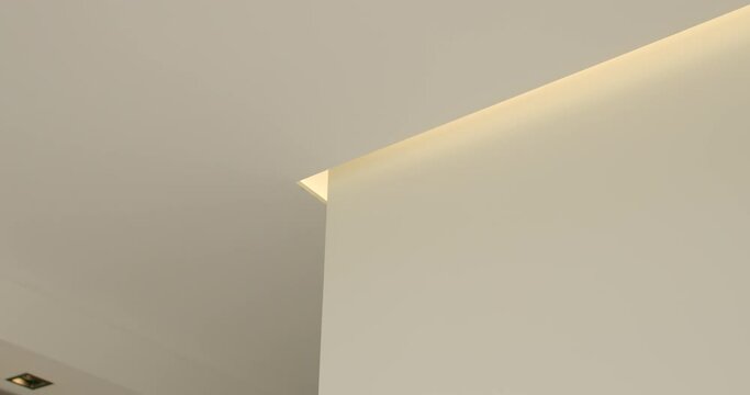 Using Illumination as Decor in Interior Design: The Intersection of Architectural Elements, Ventilation Systems, and Lighting Concepts. No people. Aesthetic and Functional Design Elements.