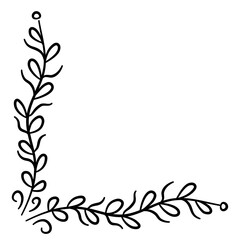 Corner Border Leaf Vector Illustration 