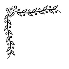 Corner Border Leaf Vector Illustration 