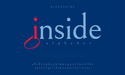 Fototapeta premium Inside creative modern urban alphabet font. Digital abstract moslem, futuristic, fashion, sport, minimal technology typography. Simple numeric vector illustration