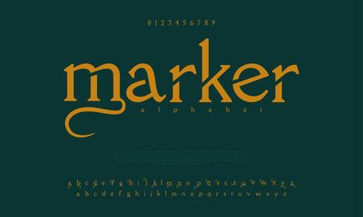 Marker creative modern urban alphabet font. Digital abstract moslem, futuristic, fashion, sport, minimal technology typography. Simple numeric vector illustration