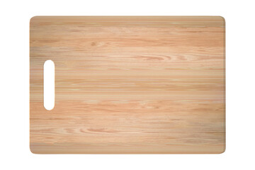 Handmade wood cutting board isolated on transparent background. PNG File
