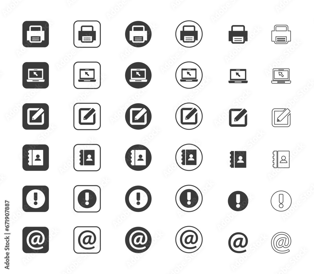 Leinwandbilder contact and web icon set. website set icon vector. for computer and mobile