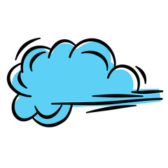 Blue Cloud Cartoon Vector Illustration 