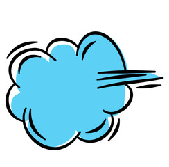 Blue Cloud Cartoon Vector Illustration 