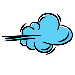 Blue Cloud Cartoon Vector Illustration 