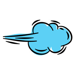 Blue Cloud Cartoon Vector Illustration 