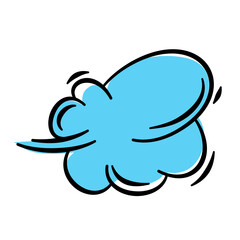 Blue Cloud Cartoon Vector Illustration 