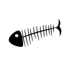 Fishbone Vector Icon Illustration