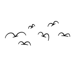 Flock of Bird Flying Vector Illustration 
