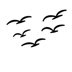 Flock of Bird Flying Vector Illustration 