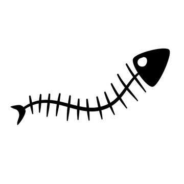 Fishbone Vector Icon Illustration