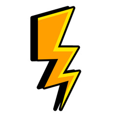 Comic Lighting Thunder Strom Vector Icon Illustration 