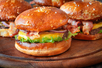 Batch of hamburgers