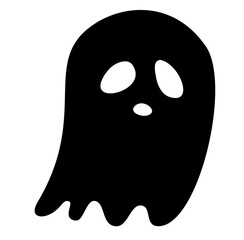 Black Ghost Cute Halloween Cartoon Vector 