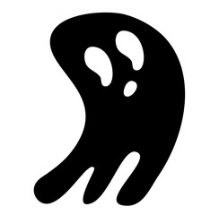 Black Ghost Cute Halloween Cartoon Vector 