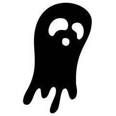 Black Ghost Cute Halloween Cartoon Vector 