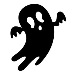 Black Ghost Cute Halloween Cartoon Vector 