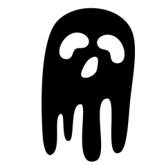 Black Ghost Cute Halloween Cartoon Vector 