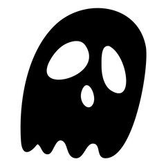 Black Ghost Cute Halloween Cartoon Vector 